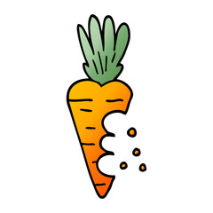 cartoon doodle carrot with bite marks