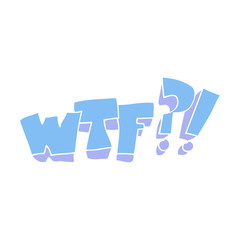 flat color illustration of a cartoon WTF symbol