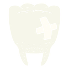 flat color style cartoon bad tooth