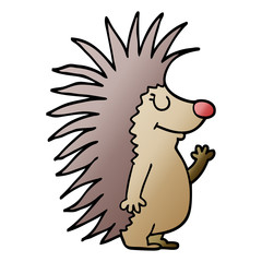 cartoon doodle spiky hedgehog