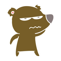 angry bear flat color style cartoon