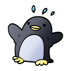 cartoon doodle christmas penguin