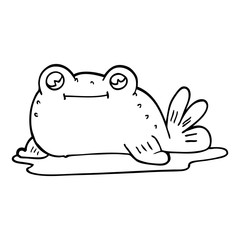 line drawing cartoon of a fish
