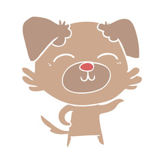 flat color style cartoon dog