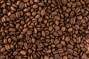 Roasted coffee beans background