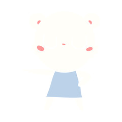 polar bear flat color style cartoon