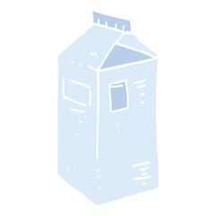 flat color illustration of a cartoon milk carton