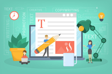 Copywriter concept. Idea of writing texts, creativity