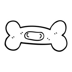line drawing cartoon pet bone