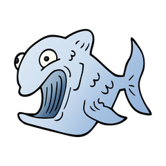 funny cartoon doodle fish