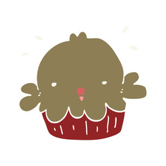 cute flat color style cartoon pie