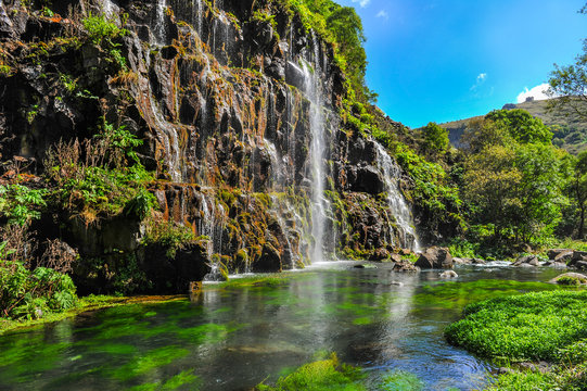 Dashbashi Canyon, Khrami river and Waterfall in Tsalka region, Georgia
