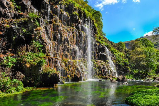 Dashbashi Canyon, Khrami river and Waterfall in Tsalka region, Georgia