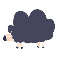 cartoon doodle of a black sheep