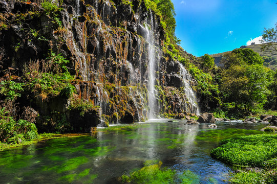 Dashbashi Canyon, Khrami river and Waterfall in Tsalka region, Georgia