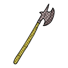 cartoon doodle medieval halberd