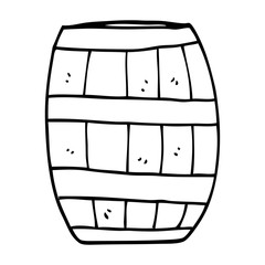 line drawing cartoon of a barrel