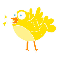 flat color illustration of a cartoon bird