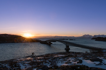 Norway fishing village bridge