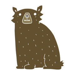 flat color style cartoon bear