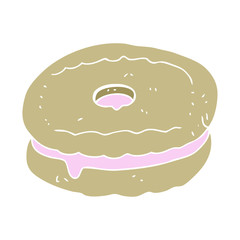 flat color illustration of a cartoon biscuit