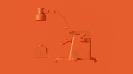 Orange Hospital C Arm X-Ray Scanner 3d illustration 3d rendering	