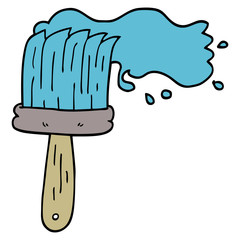 cartoon doodle paint brush