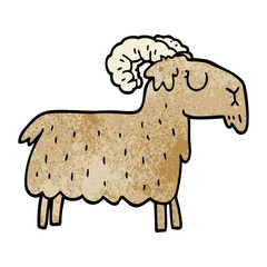 cartoon doodle stubborn goat