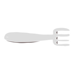 flat color style cartoon fork