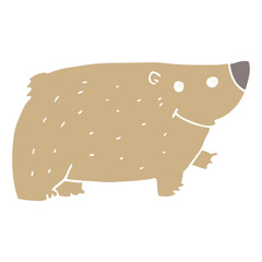 flat color style cartoon bear