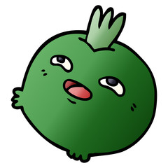 cartoon doodle happy root vegetable