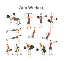 Fototapeta na wymiar Arm workout set for men with different tools