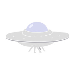 flat color illustration of a cartoon flying saucer