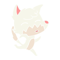 flat color style cartoon fox