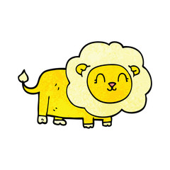 cartoon doodle happy lion
