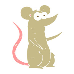 flat color illustration of a cartoon mouse