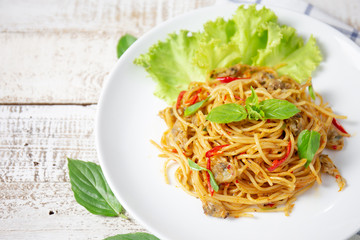 delicious homemade clams spaghetti