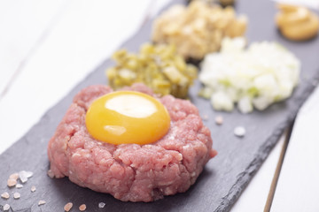 Fresh beef tartare beef steak