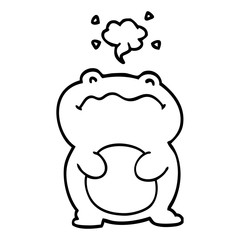 line drawing cartoon frog