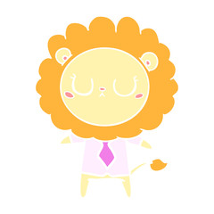 flat color style cartoon lion in business clothes
