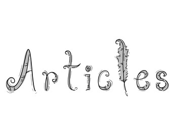 Articles Lettering Feathers Illustration