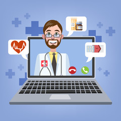 Online consultation with doctor. Remote medical treatment