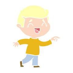 flat color style cartoon laughing man pointing