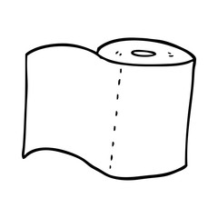 line drawing cartoon toilet roll