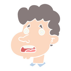 flat color style cartoon shocked man