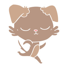 cute flat color style cartoon dog