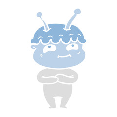 friendly flat color style cartoon spaceman