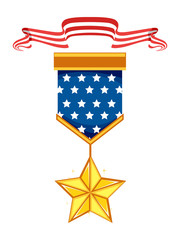 Memorial Medal Ribbon Illustration