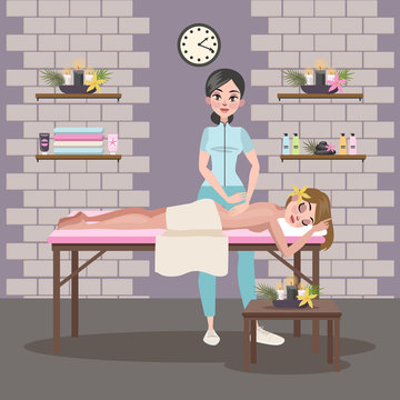 Woman making massage for a young lady