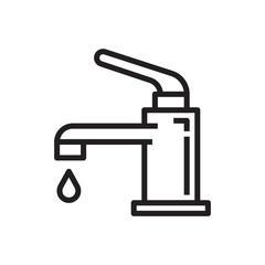 cleaning sink tap in bathroom line icon